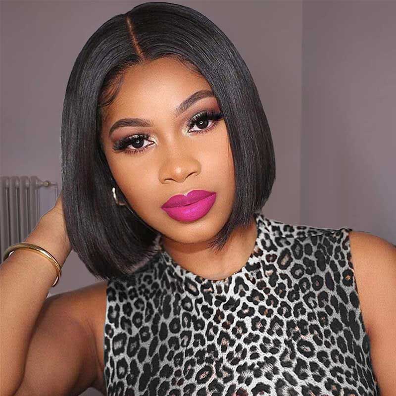 Short Bob Wig Human Hair 13x4 HD T Lace Front Wigs for Black Women Human  Hair Side Part Frontal Bob Wig, Ailwelia Glueless Short Human Hair Wigs for  Black Women Pre Plucked